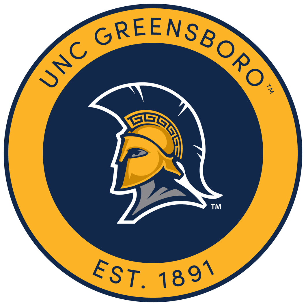 North Carolina Greensboro Spartans Round Vinyl Decal Sticker Officially Licensed Collegiate Product 2-Inch