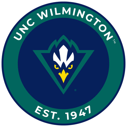 North Carolina Wilmington Seahawks Round Vinyl Decal Sticker Officially Licensed Collegiate Product 8-Inch