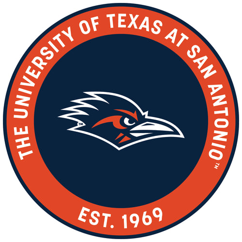 UTSA Road Runners Round Vinyl Decal Sticker Officially Licensed Collegiate Product 6-Inch