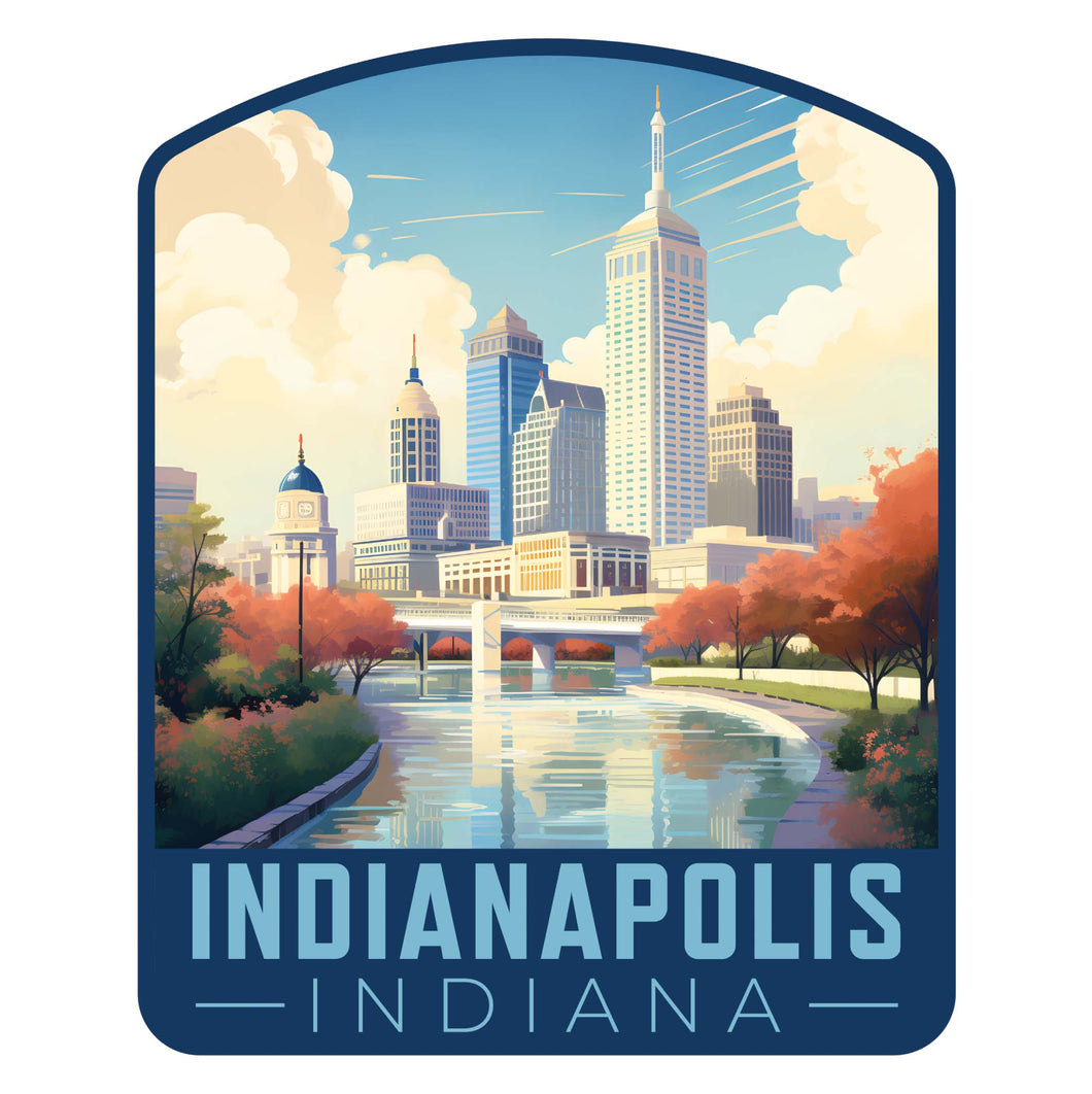 Indianapolis Indiana Design A Souvenir Vinyl Decal Sticker 4-Inch