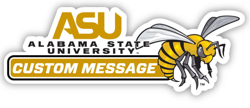 Alabama State University 4-Inch Wide Customizable Vinyl Decal Sticker Officially Licensed Collegiate Product 