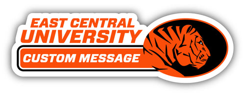 East Central University Tigers 4-Inch Wide Customizable Vinyl Decal Sticker Officially Licensed Collegiate Product 