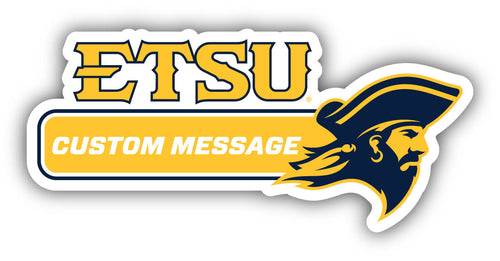 East Tennessee State University 4-Inch Wide Customizable Vinyl Decal Sticker Officially Licensed Collegiate Product 