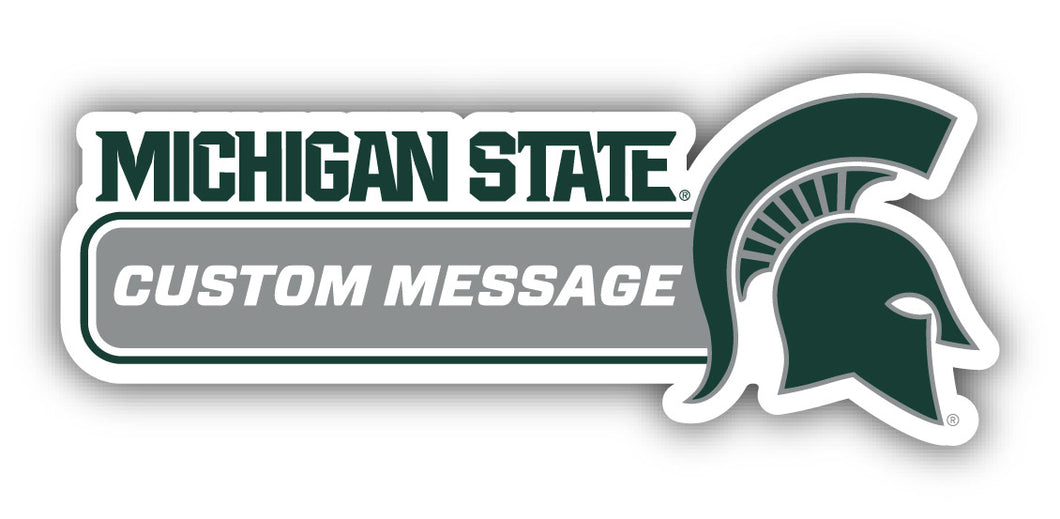 Michigan State Spartans 4-Inch Wide Customizable Vinyl Decal Sticker Officially Licensed Collegiate Product 