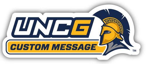 North Carolina Greensboro Spartans 4-Inch Wide Customizable Vinyl Decal Sticker Officially Licensed Collegiate Product 