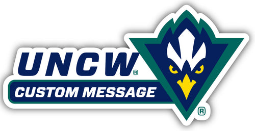 North Carolina Wilmington Seahawks 4-Inch Wide Customizable Vinyl Decal Sticker Officially Licensed Collegiate Product 