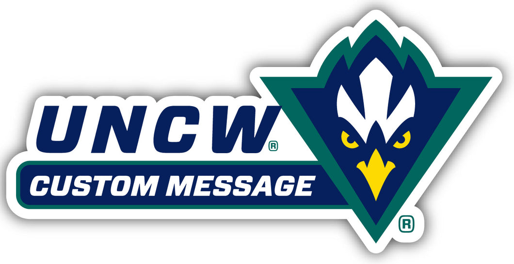 North Carolina Wilmington Seahawks 4-Inch Wide Customizable Vinyl Decal Sticker Officially Licensed Collegiate Product 