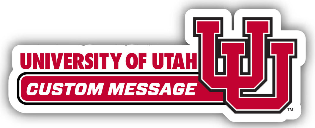 Utah Utes 4-Inch Wide Customizable Vinyl Decal Sticker Officially Licensed Collegiate Product 