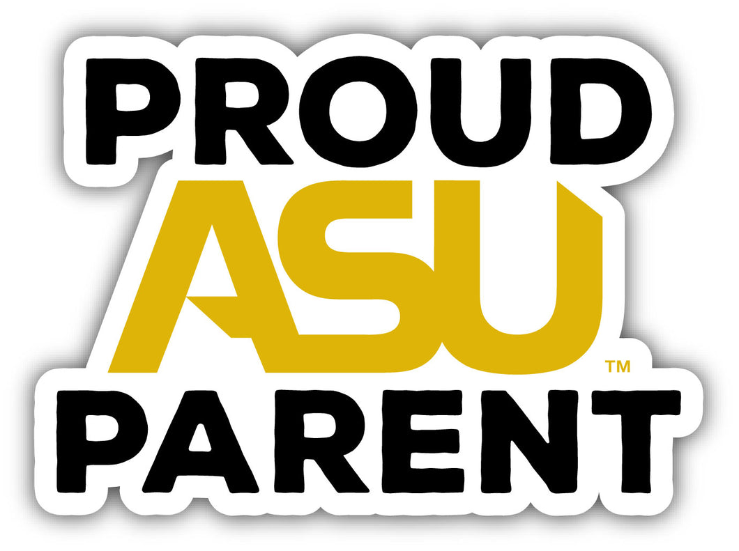 Alabama State University 4-Inch Proud Parent 4-Pack NCAA Vinyl Sticker - Durable School Spirit Decal