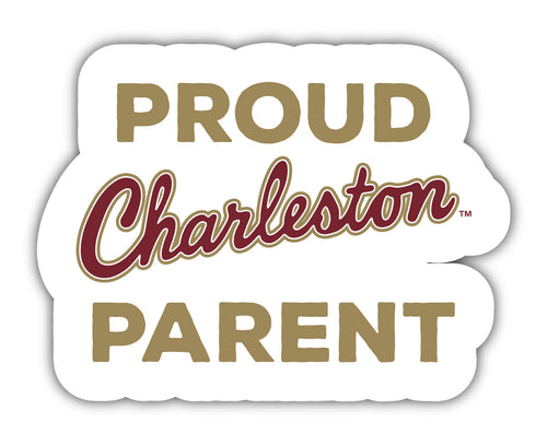 College of Charleston 4-Inch Laser Cut Proud Parent Decal Sticker Officially Licensed Collegiate Product 4-Pack