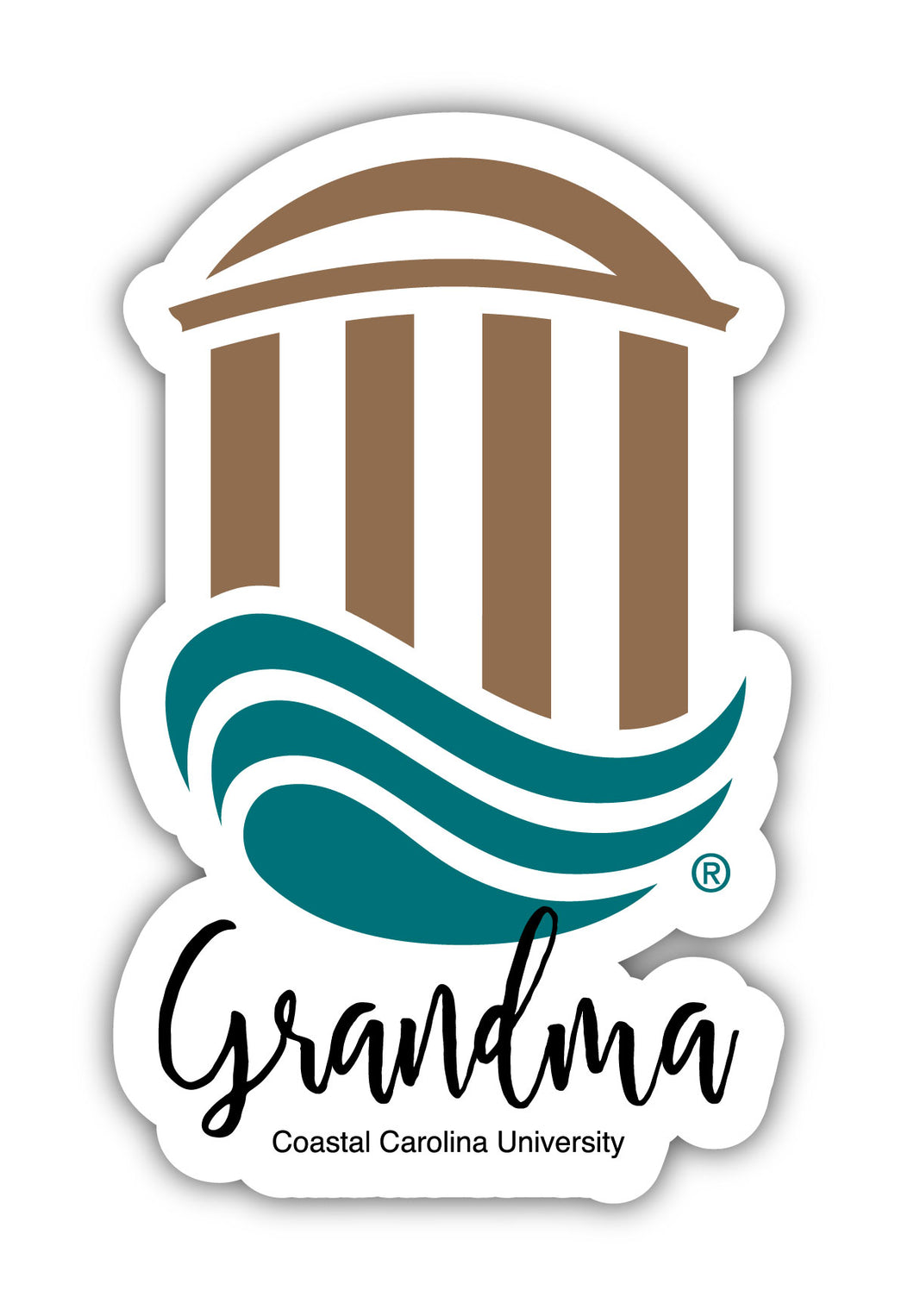 Coastal Carolina University 4-Inch Proud Grandma NCAA - Durable School Spirit Vinyl Decal Perfect Gift for Grandma