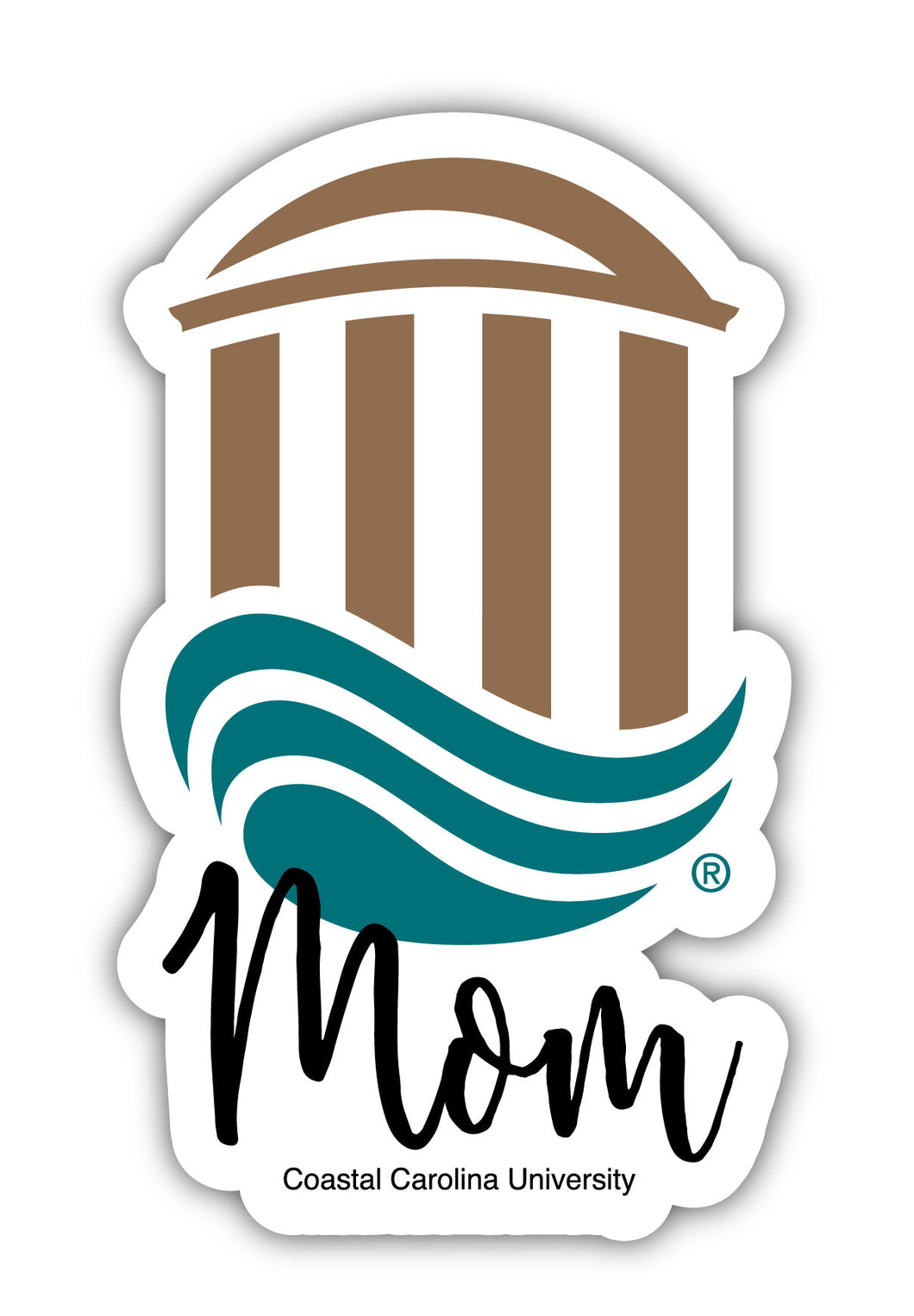 Coastal Carolina University 4-Inch Proud Mom NCAA - Durable School Spirit Vinyl Decal Perfect Gift for Mom