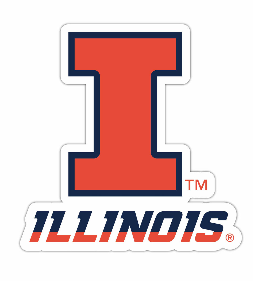 Illinois Fighting Illini 16-Inch on one of its sides NCAA Durable School Spirit Vinyl Decal Sticker