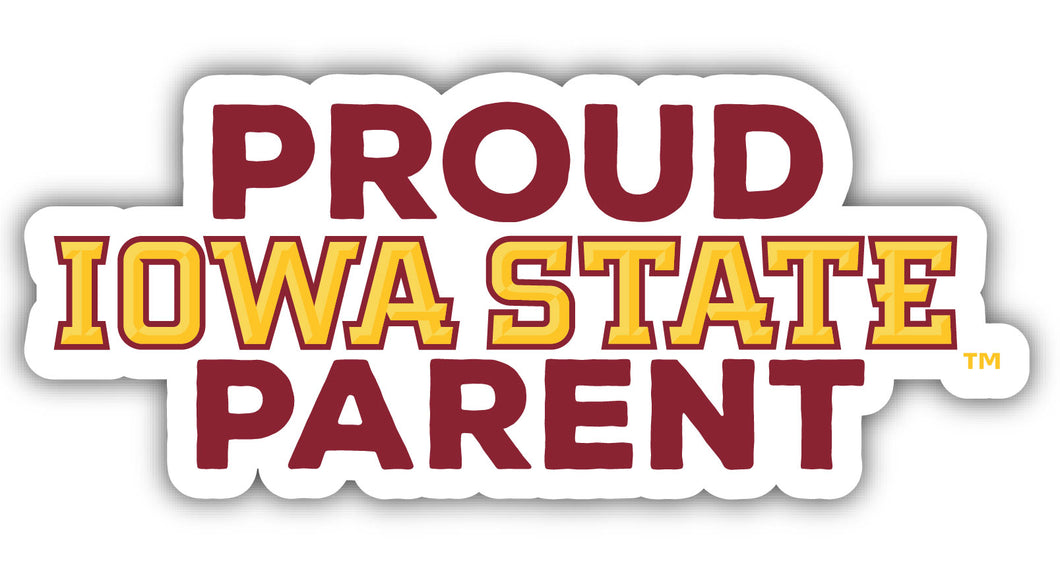 Iowa State Cyclones 4-Inch Proud Parent NCAA Vinyl Sticker - Durable School Spirit Decal