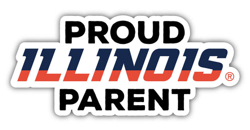 Illinois Fighting Illini 4-Inch Proud Parent 4-Pack NCAA Vinyl Sticker - Durable School Spirit Decal