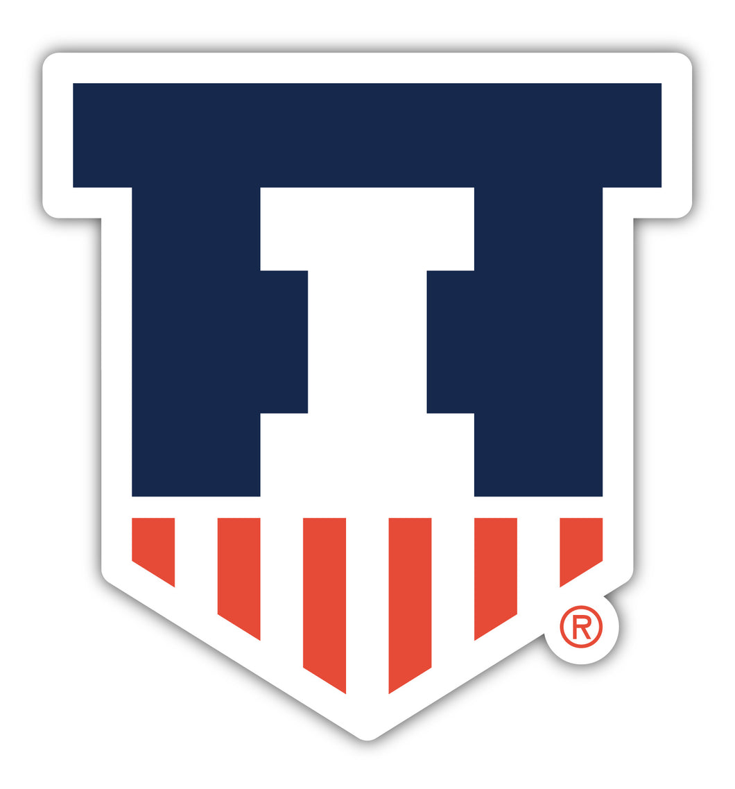 Illinois Fighting Illini 4 Inch Vinyl Decal Magnet Officially Licensed Collegiate Product