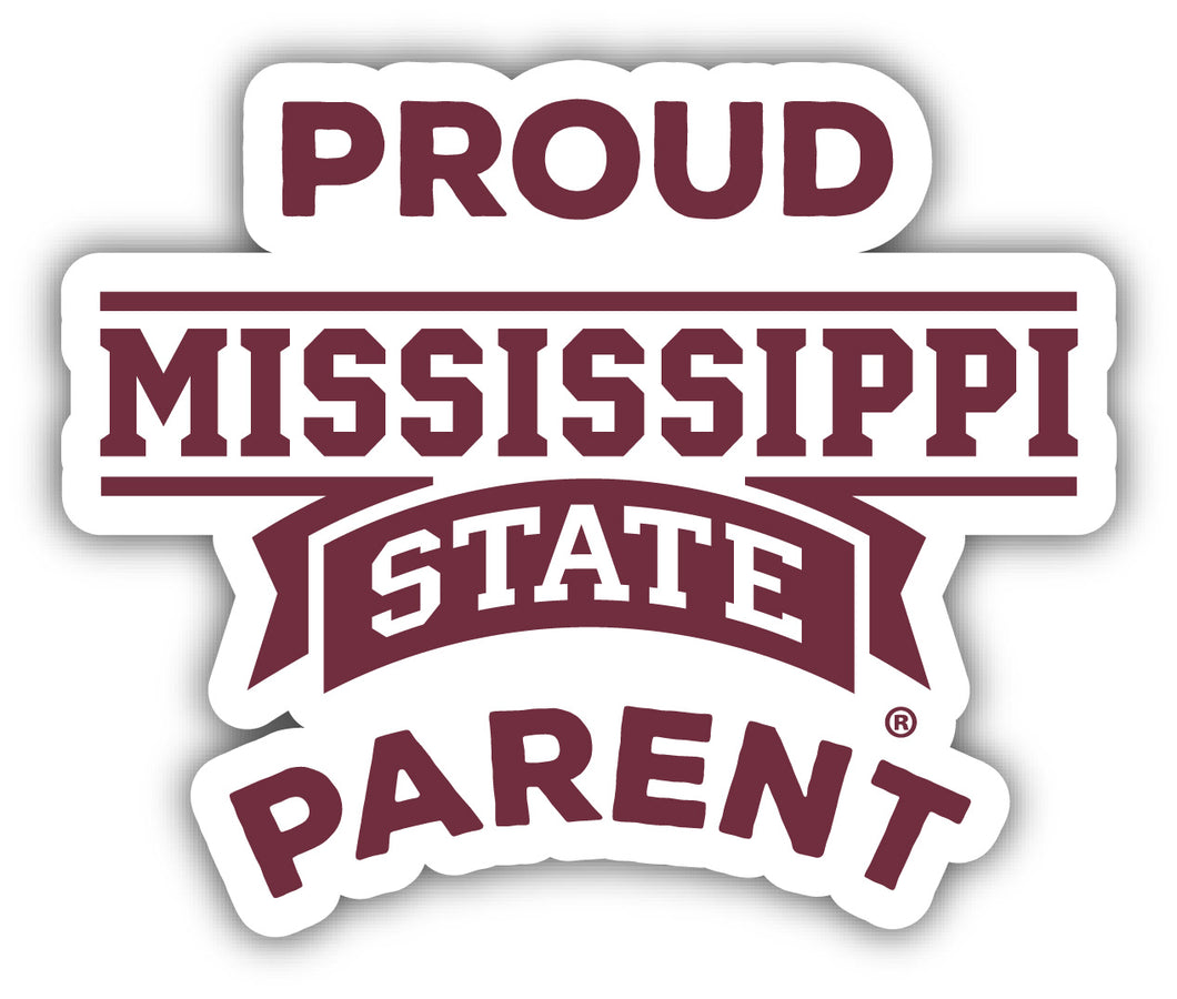 Mississippi State Bulldogs 4-Inch Proud Parent 4-Pack NCAA Vinyl Sticker - Durable School Spirit Decal