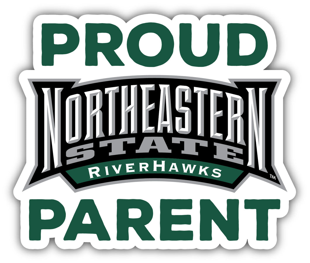 Northeastern State University Riverhawks 4-Inch Proud Parent 4-Pack NCAA Vinyl Sticker - Durable School Spirit Decal