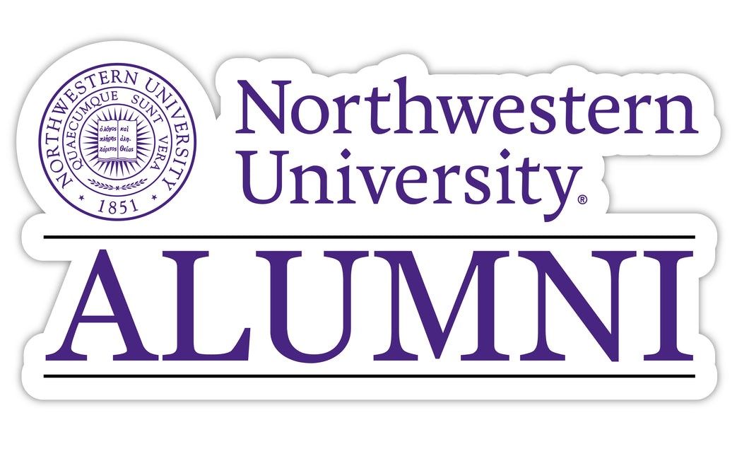 Northwestern University Wildcats 4-Inch Laser Cut Alumni Vinyl Decal Sticker Officially Licensed Collegiate Product 4-Pack