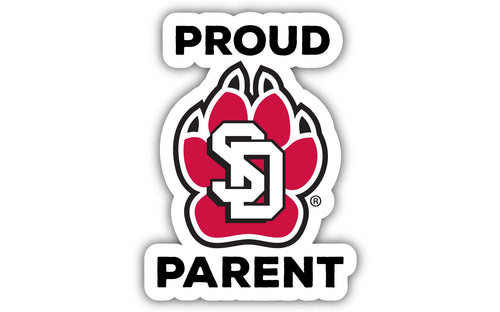 South Dakota Coyotes 4-Inch Proud Parent 4-Pack NCAA Vinyl Sticker - Durable School Spirit Decal