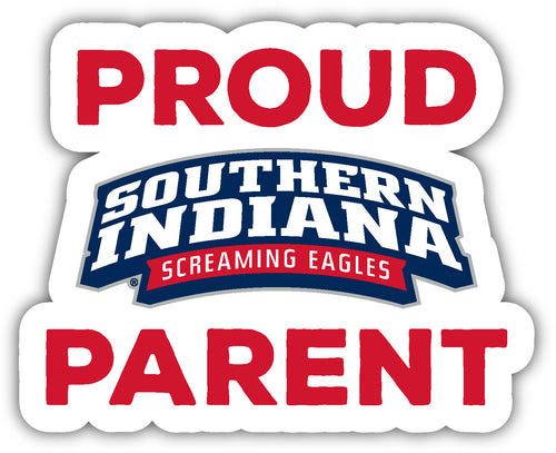 University of Southern Indiana 4-Inch Laser Cut Proud Parent Decal Sticker Officially Licensed Collegiate Product 4-Pack