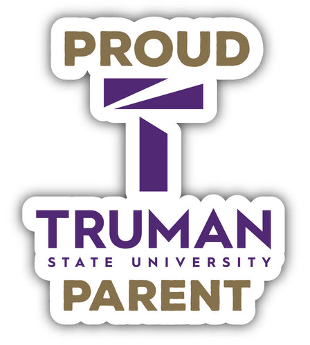 Truman State University 4-Inch Laser Cut Proud Parent Decal Sticker Officially Licensed Collegiate Product 4-Pack