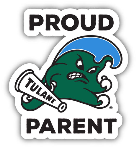 Tulane University Green Wave 4-Inch Proud Parent 4-Pack NCAA Vinyl Sticker - Durable School Spirit Decal