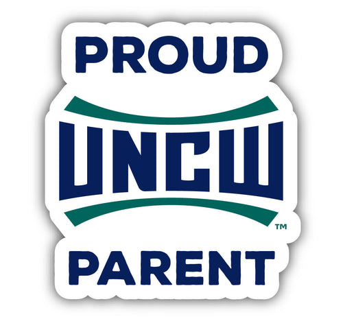 North Carolina Wilmington Seahawks 4-Inch Proud Parent 4-Pack NCAA Vinyl Sticker - Durable School Spirit Decal