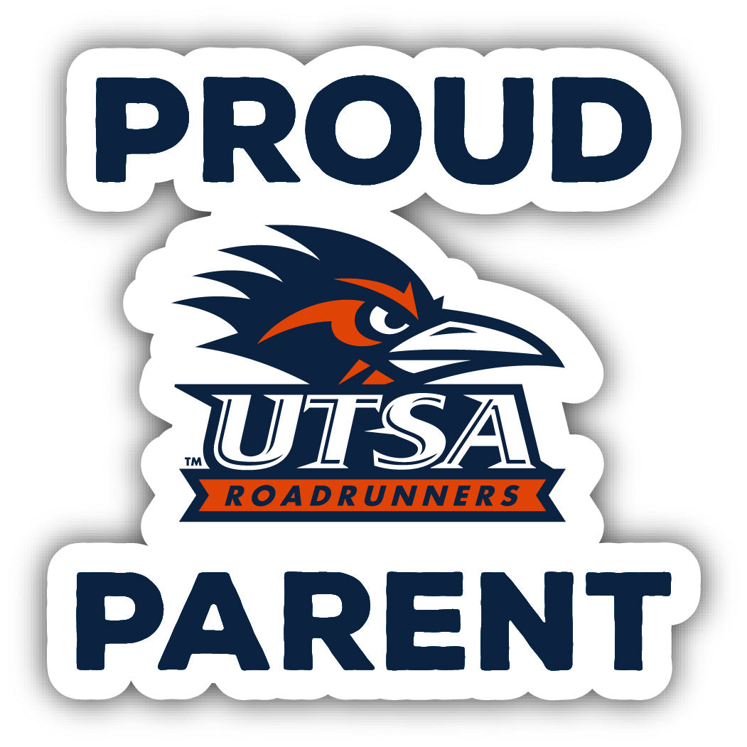 UTSA Road Runners 4-Inch Proud Parent 4-Pack NCAA Vinyl Sticker - Durable School Spirit Decal