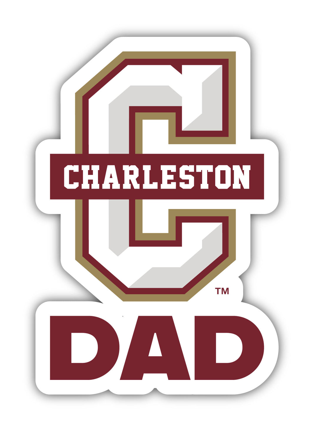 Cougars of Charleston 4-Inch Proud Dad Vinyl Decal Sticker Officially Licensed Collegiate Product