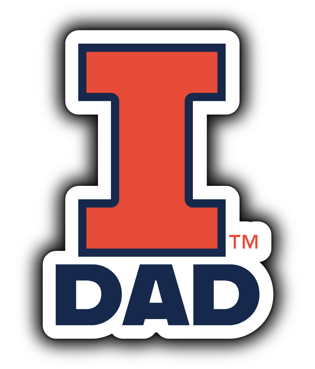 Illinois Fighting Illini 4-Inch Proud Dad NCAA - High Definition Magnet Perfect Gift for Dad