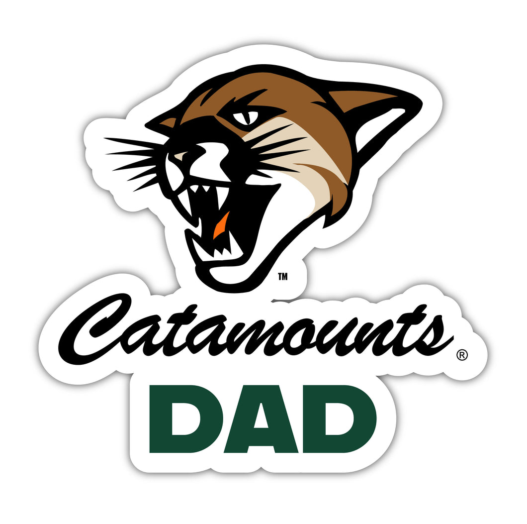 Vermont Catamounts 4-Inch Proud Dad Vinyl Decal Sticker Officially Licensed Collegiate Product