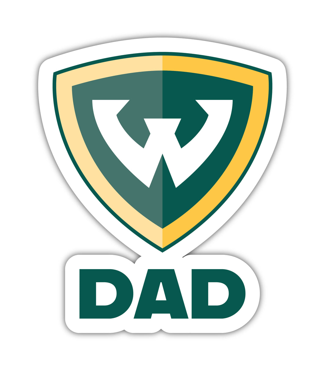 Wayne State 4-Inch Proud Dad Vinyl Decal Sticker Officially Licensed Collegiate Product