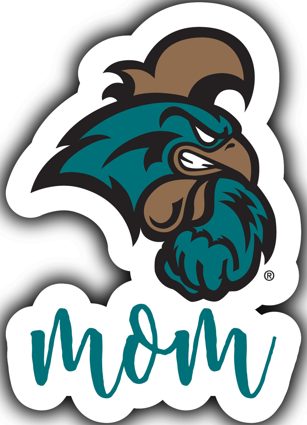 Coastal Carolina University 4-Inch Proud Mom NCAA - Durable School Spirit Vinyl Decal Perfect Gift for Mom