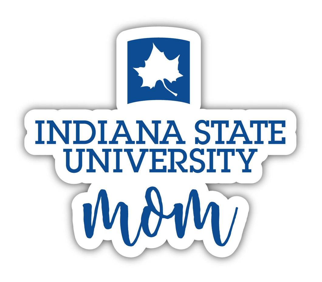 Indiana State University 4-Inch Proud Mom Vinyl Decal Sticker Officially Licensed Collegiate Product