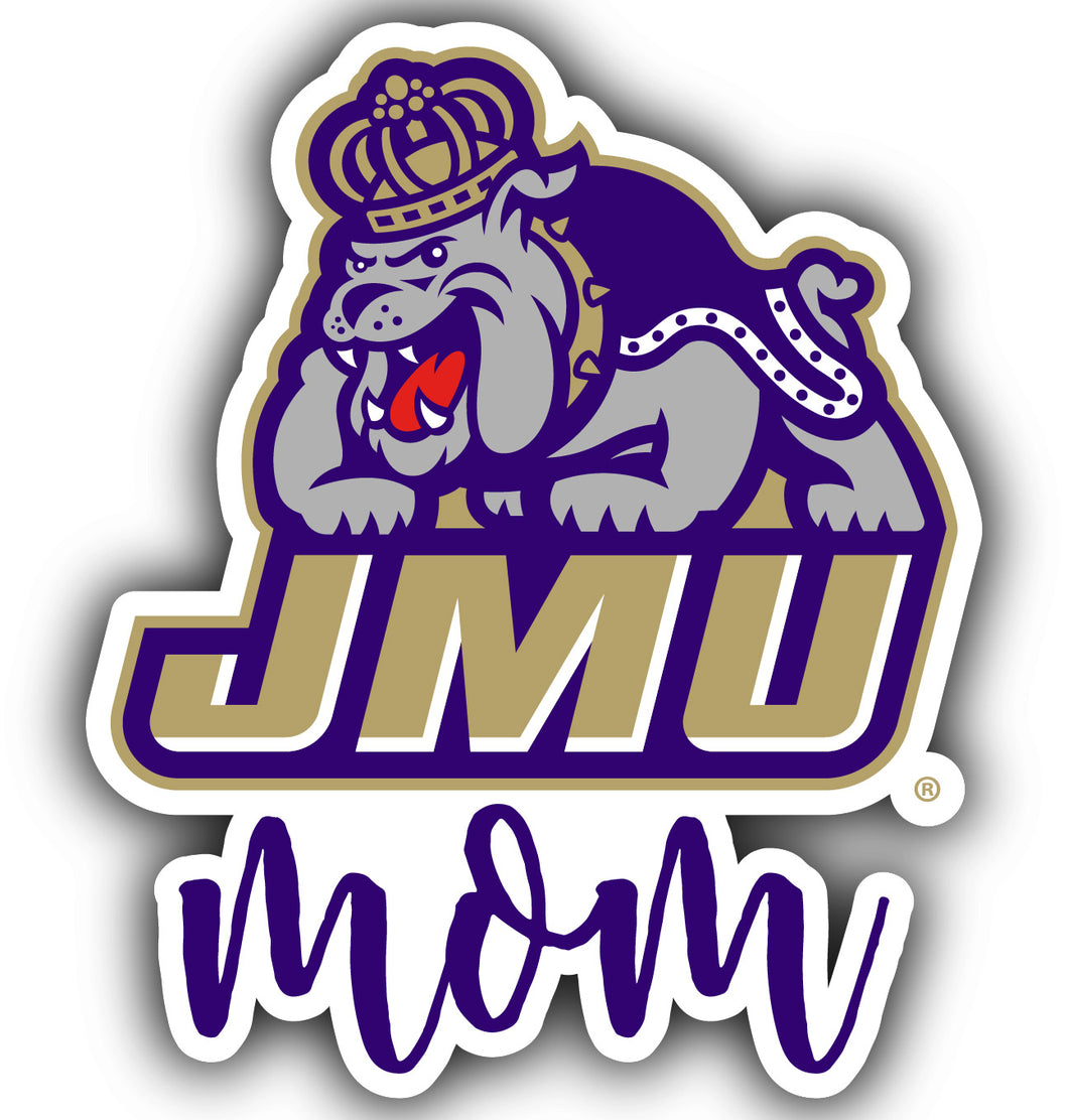 James Madison Dukes 4-Inch Proud Mom NCAA - Durable School Spirit Vinyl Decal Perfect Gift for Mom