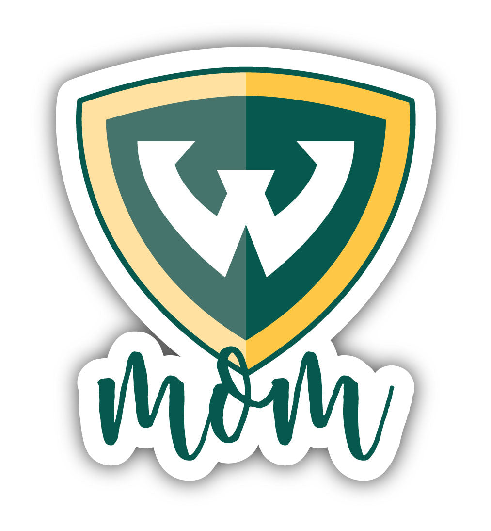 Wayne State 4-Inch Proud Mom Vinyl Decal Sticker Officially Licensed Collegiate Product