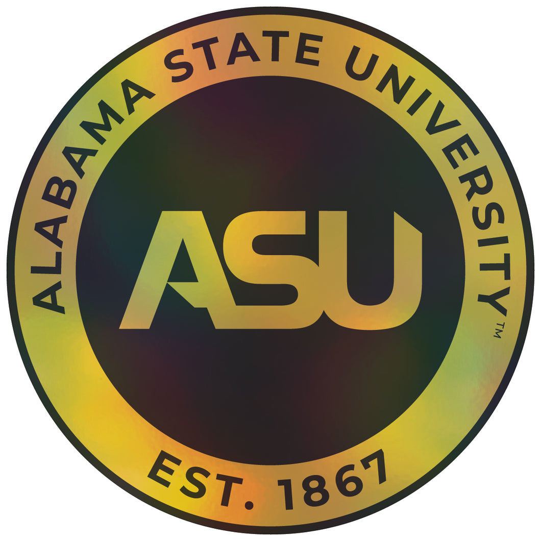 Alabama State University 8-Inch Holographic Vinyl Decal Sticker Officially Licensed Collegiate Product 4-Pack