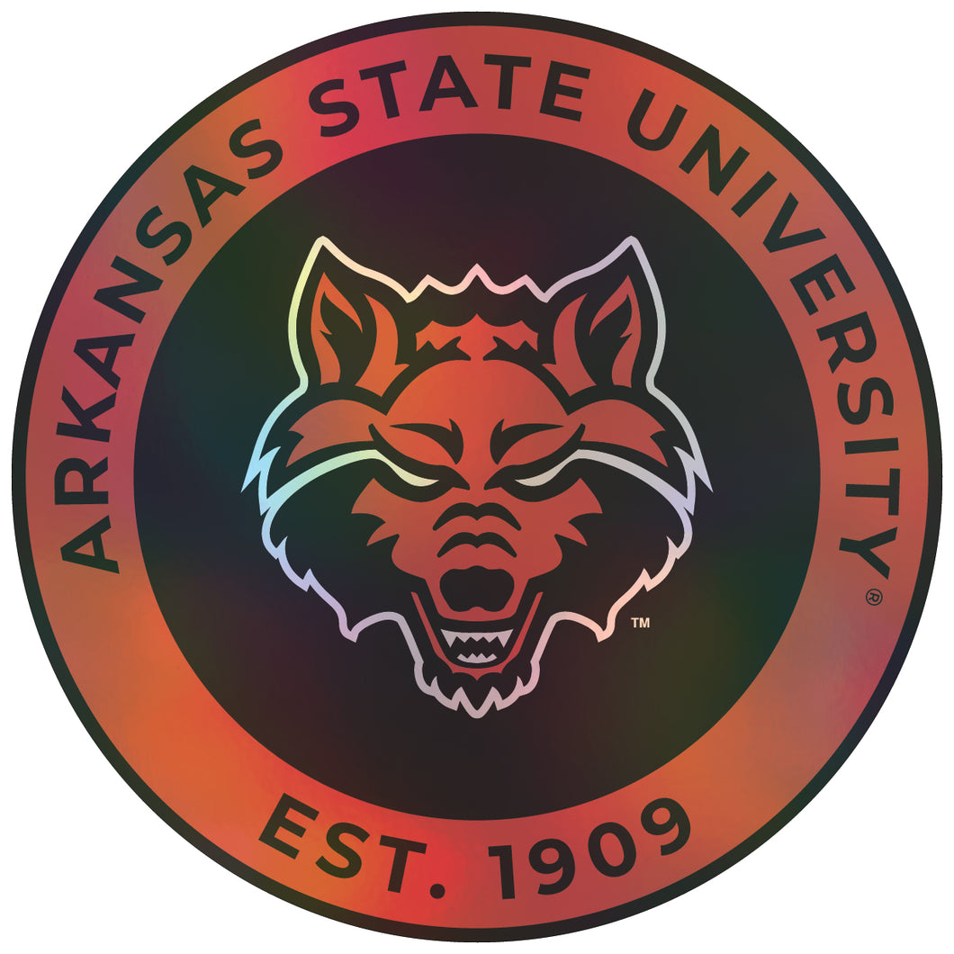 Arkansas State 6-Inch Holographic Vinyl Decal Sticker Officially Licensed Collegiate Product Single