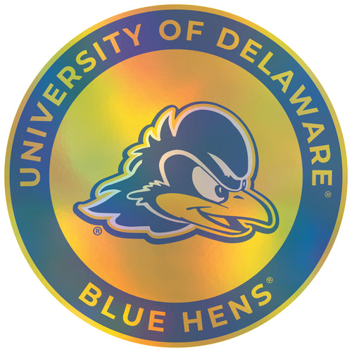 Delaware Blue Hens 3-Inch Holographic Vinyl Decal Sticker Officially Licensed Collegiate Product Single