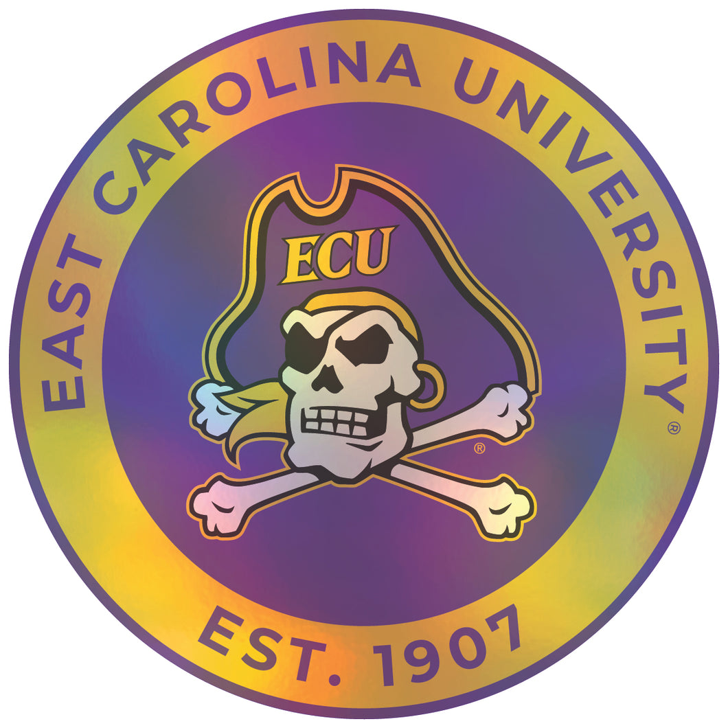 East Carolina Pirates 6-Inch Holographic Vinyl Decal Sticker Officially Licensed Collegiate Product Single