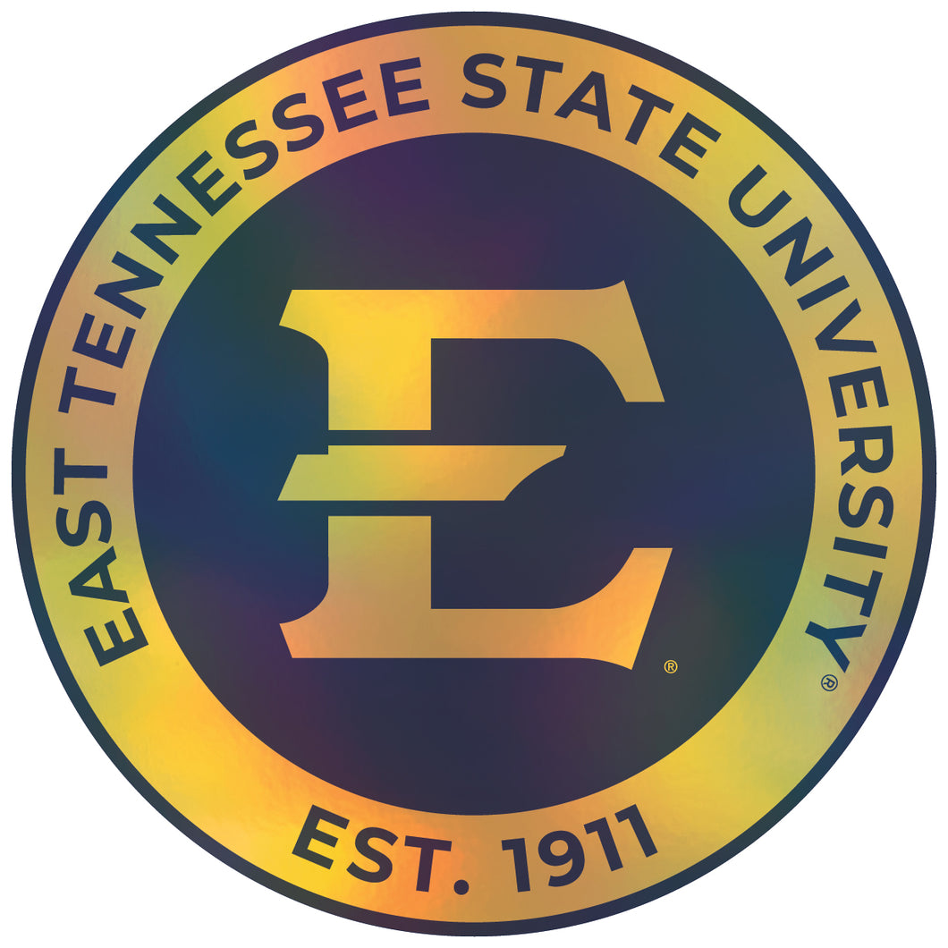 East Tennessee State University 8-Inch Holographic Vinyl Decal Sticker Officially Licensed Collegiate Product 4-Pack