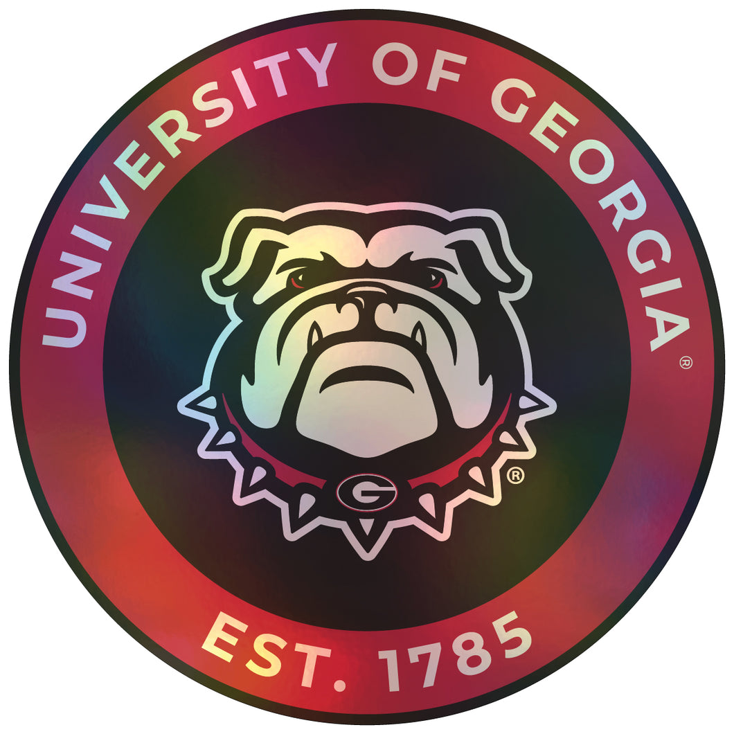 Georgia Bulldogs 3-Inch Holographic Vinyl Decal Sticker Officially Licensed Collegiate Product 4-Pack