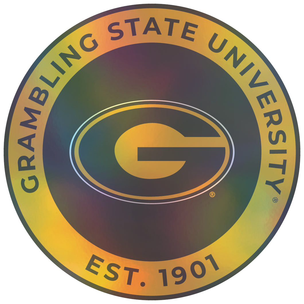 Grambling State Tigers 4-Inch Holographic Vinyl Decal Sticker Officially Licensed Collegiate Product Single