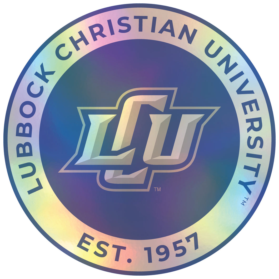 Lubbock Christian University Chaparral 2-Inch Holographic Vinyl Decal Sticker Officially Licensed Collegiate Product Single