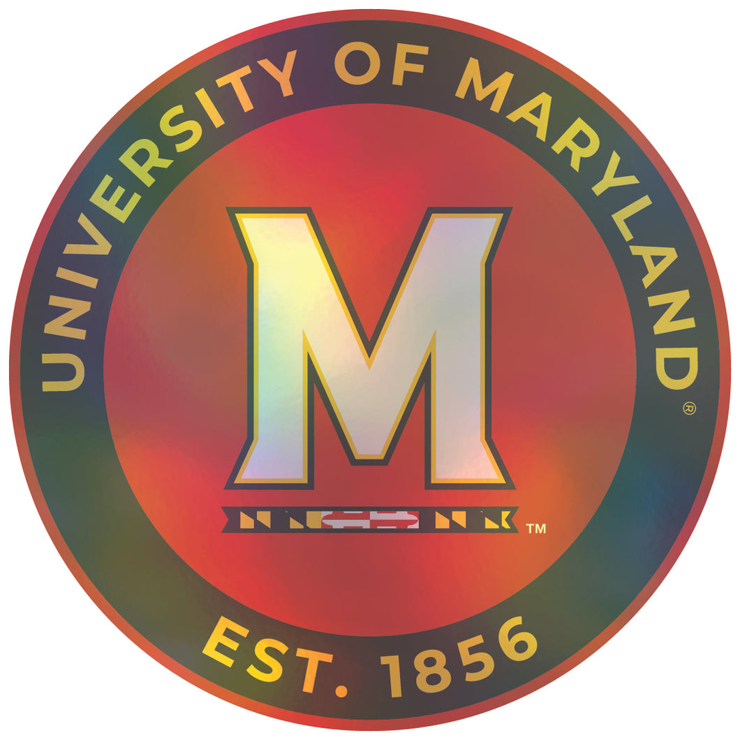 Maryland Terrapins 6-Inch Holographic Vinyl Decal Sticker Officially Licensed Collegiate Product Single