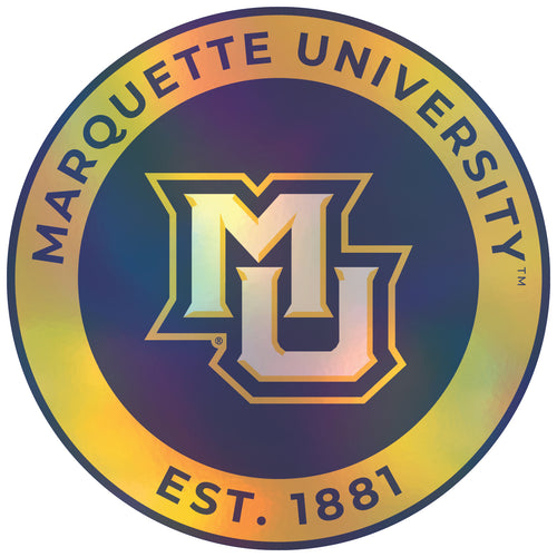 Marquette Golden Eagles 4-Inch Holographic Vinyl Decal Sticker Officially Licensed Collegiate Product 4-Pack