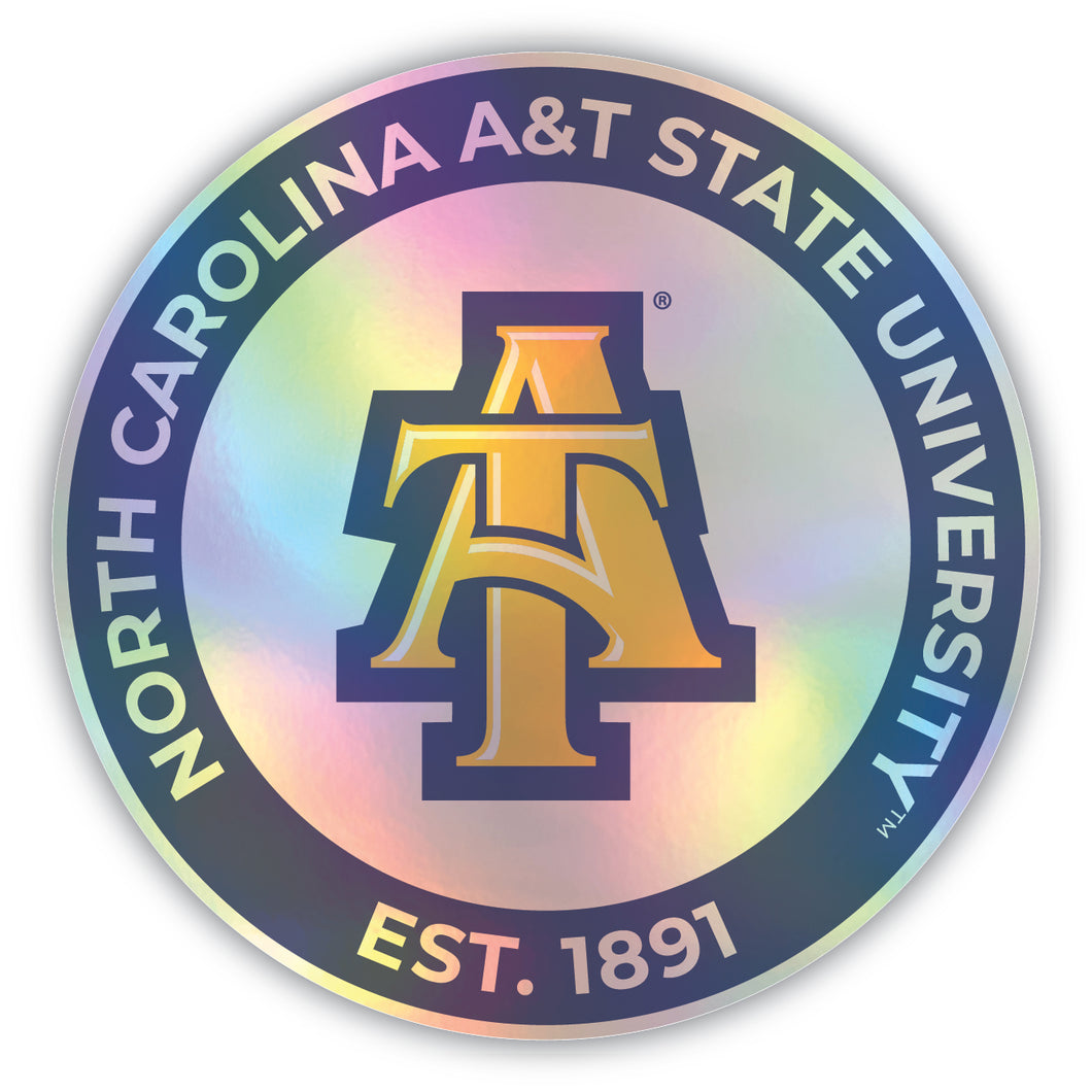 North Carolina A&T State Aggies 6-Inch Holographic Vinyl Decal Sticker Officially Licensed Collegiate Product Single