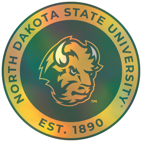 North Dakota State Bison 3-Inch Holographic Vinyl Decal Sticker Officially Licensed Collegiate Product 4-Pack