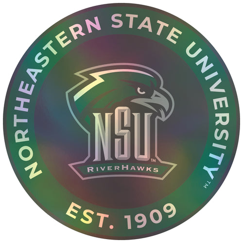 Northeastern State University Riverhawks 3-Inch Holographic Vinyl Decal Sticker Officially Licensed Collegiate Product Single